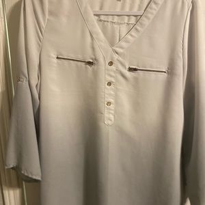White to sky blue ombré blouse